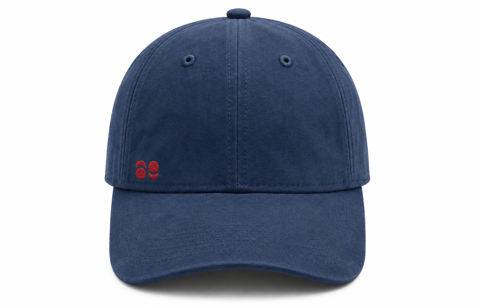Front view of custom 6-panel baseball cap