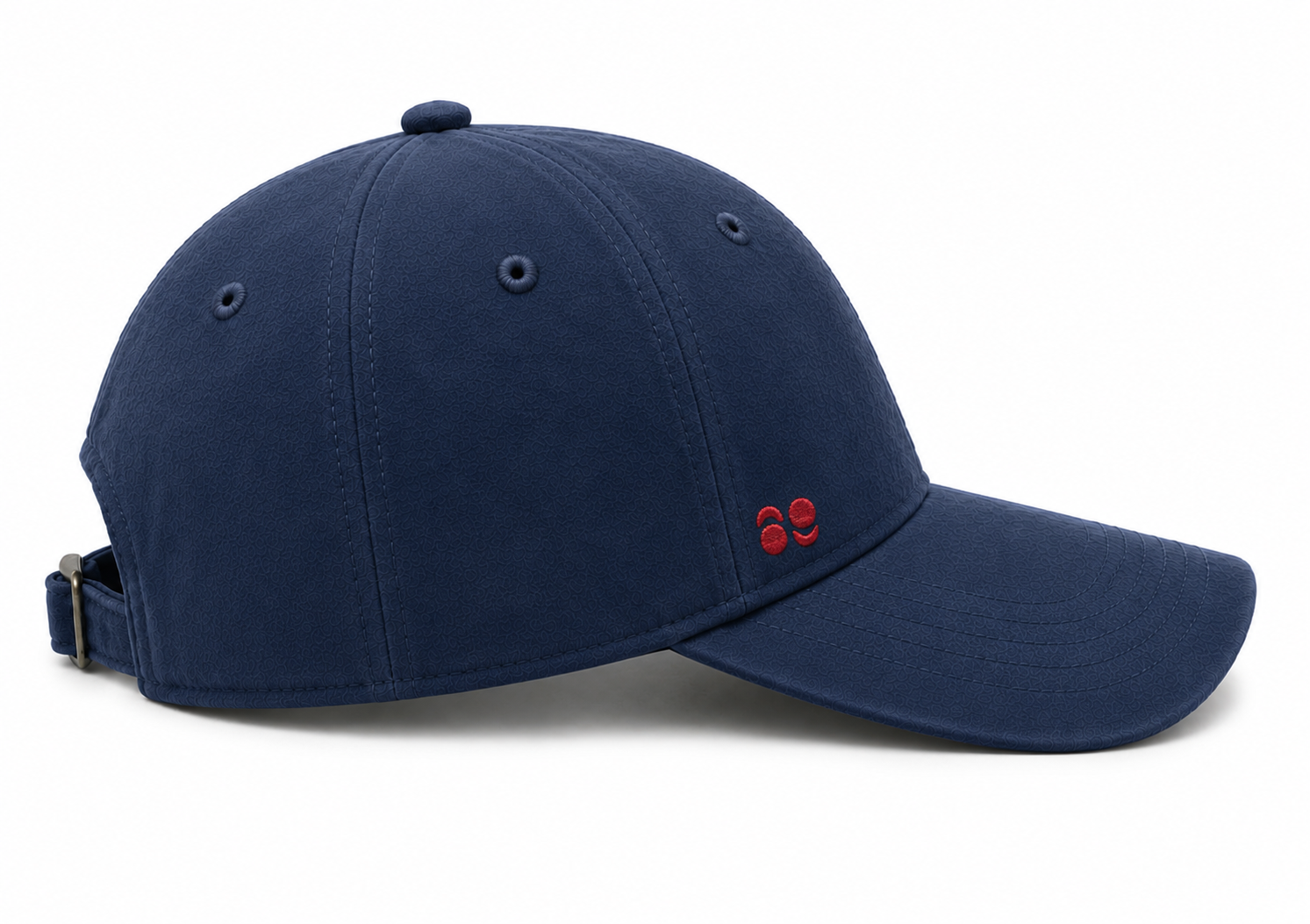 Right side view of custom 6-panel baseball cap