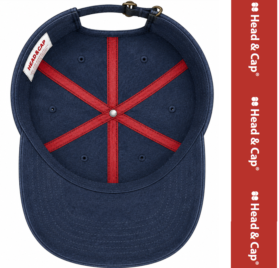Custom baseball cap lining and sweatband construction