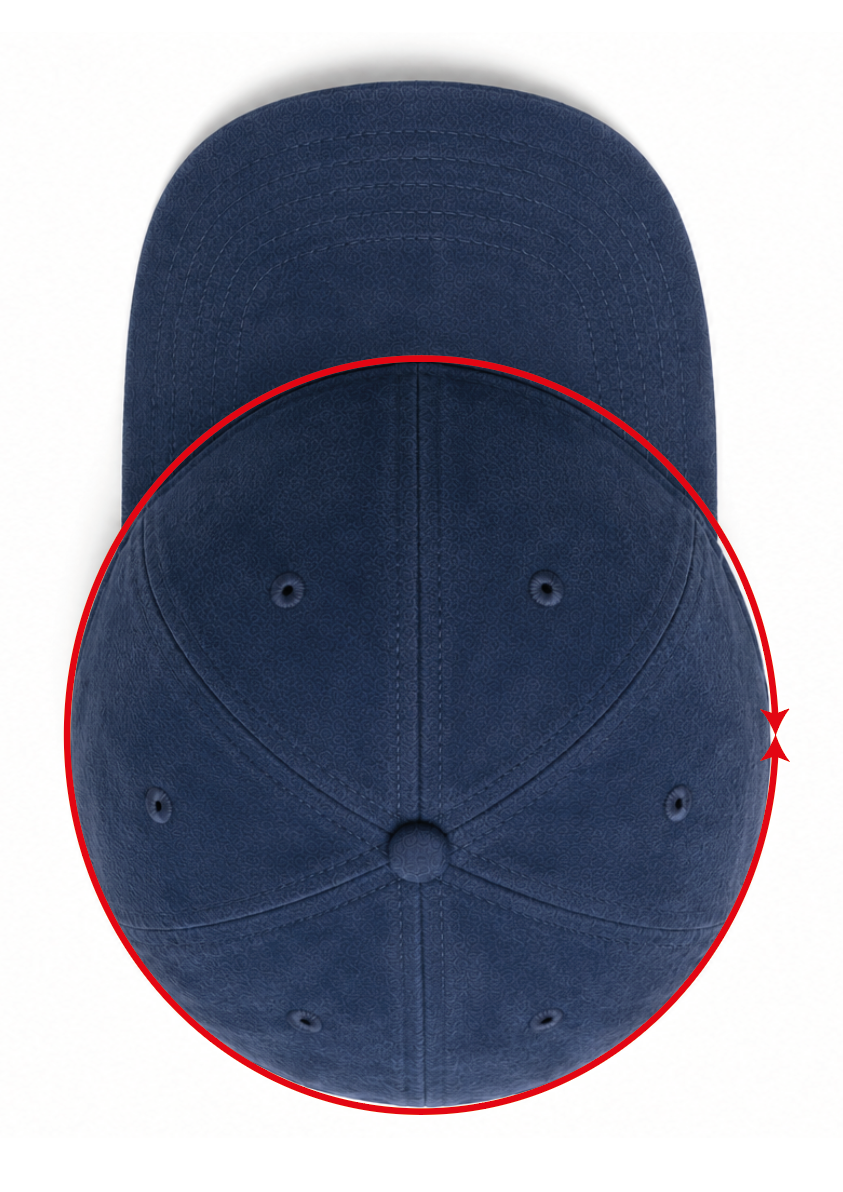 Custom baseball cap head circumference measurement diagram
